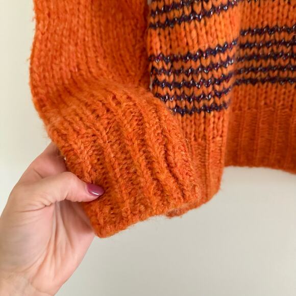 Rag & Bone Merino Wool Knit Crew Neck Pullover Sweater Orange XXS - Picture 3 of 8